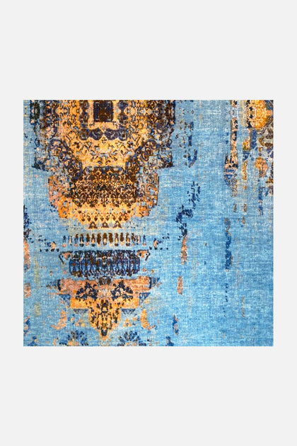 Nika Cyan Rug: Elegant Design with Traditional Elements | Teppana ...