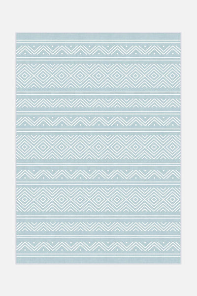 Outdoor Aztec Sky Blue Rug - Teppana