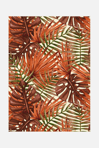 Outdoor Palm Red Cardinal Rug: Autumnal Colors with Trendy Design ...