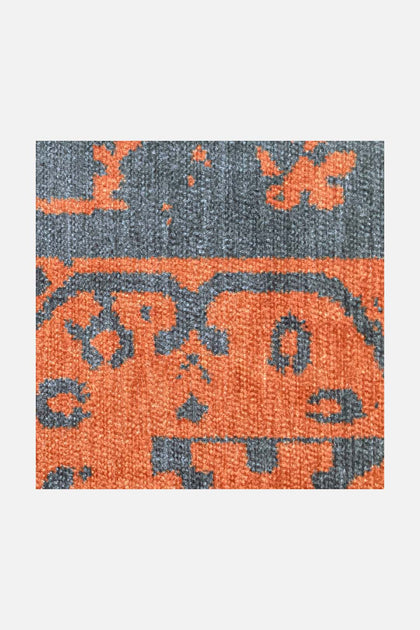 Lynn Orange Rug: Bright Orange on Subtle Grey | Teppana – Teppana UK