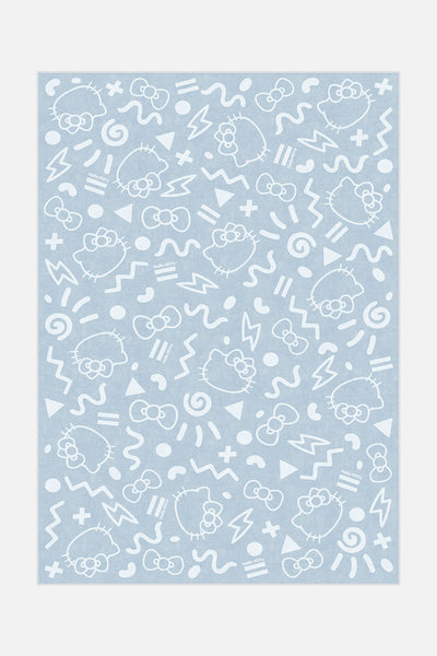 Hello Kitty Comic Slate Blue Rug - Teppana