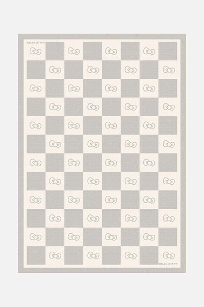 Hello Kitty Checker Grey Rug - Teppana