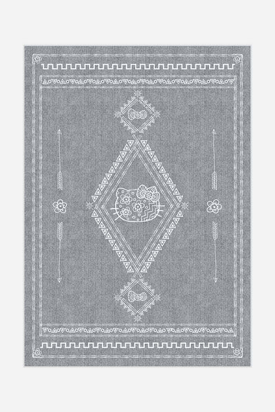 Hello Kitty Tribal Grey Rug - Teppana