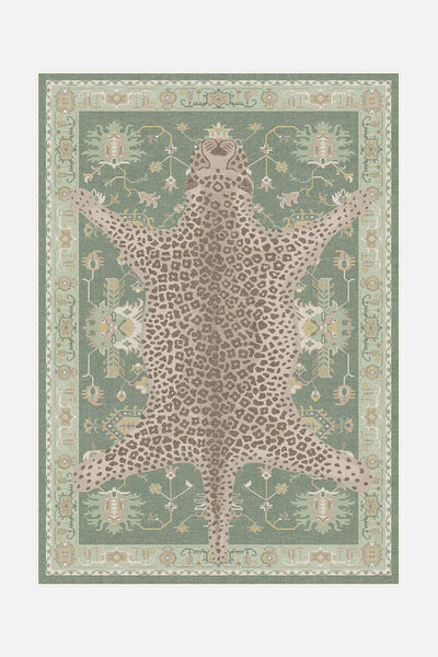  Leopard Green Rug - Teppana