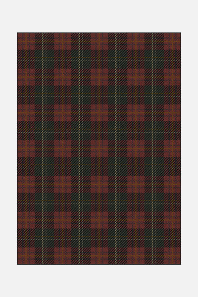 Tartan Pattern Hearth Red Rug - Teppana