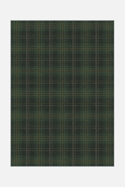 Tartan Pattern Pine Forest Rug - Teppana