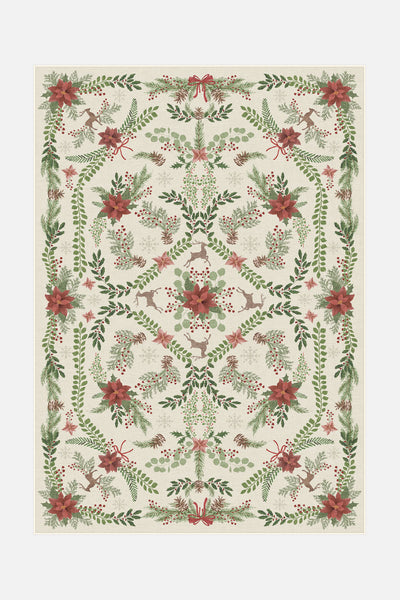 Poinsettia Cream Rug - Teppana